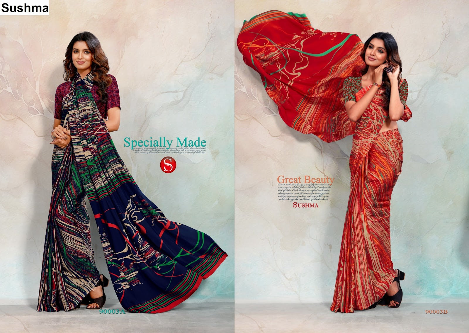 Crape Cultuer Sushma Sarees Wholesale