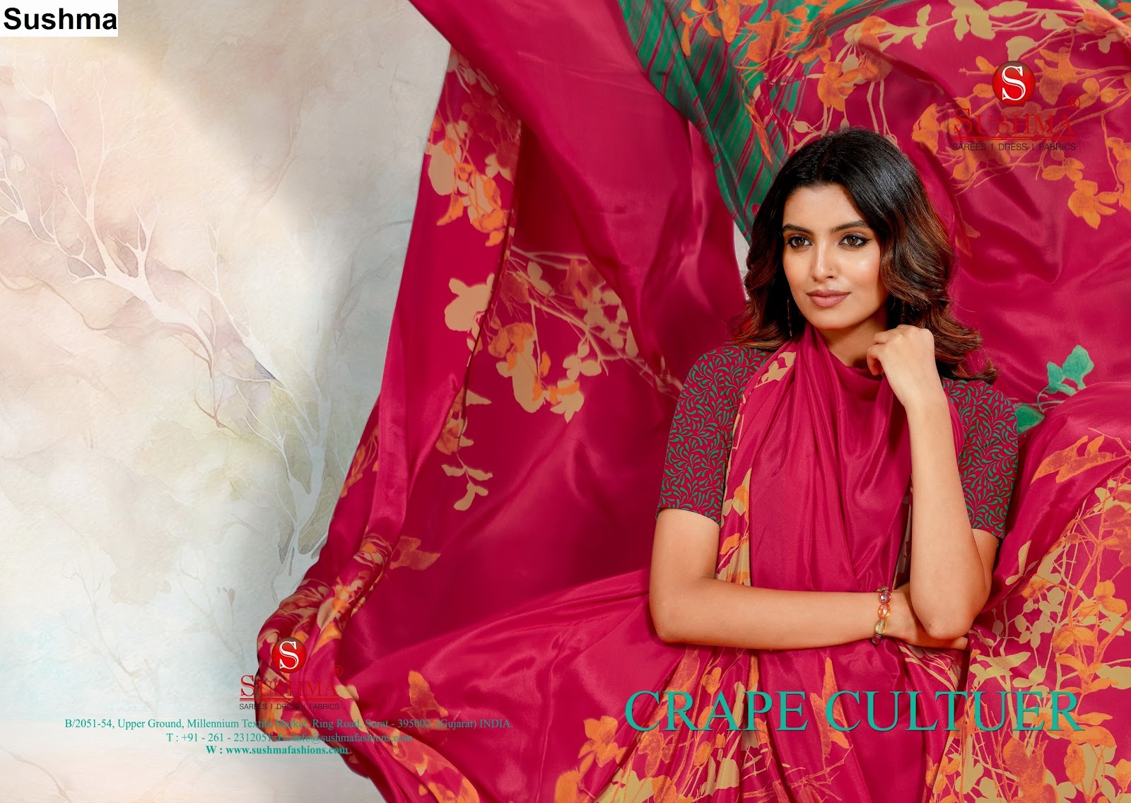 Crape Cultuer Sushma Sarees Wholesale