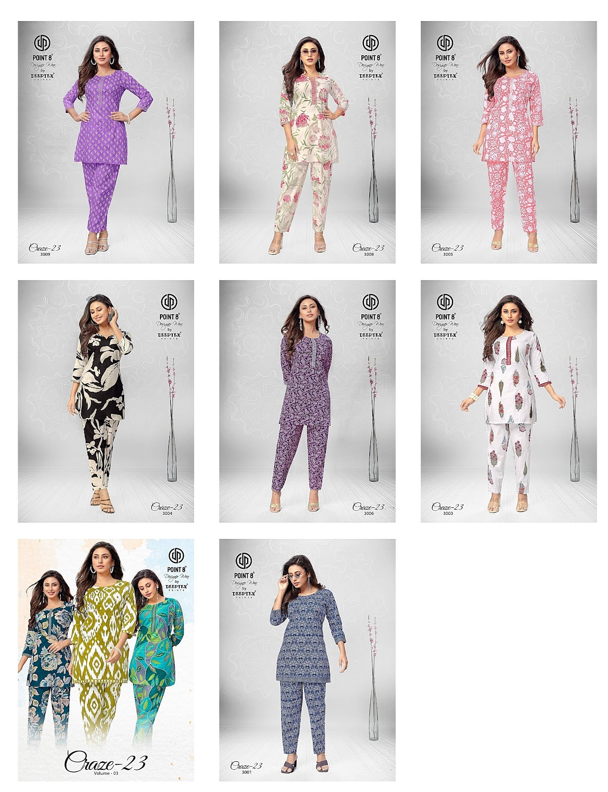 Craze 23 Vol 3 Deeptex Prints Cotton Co Ord Set Wholesaler