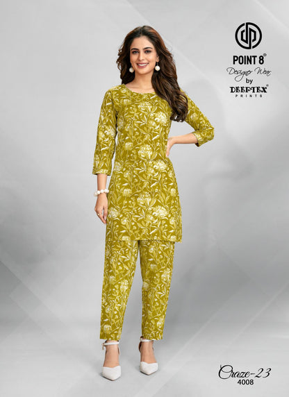 Craze 23 Vol 4 Deeptex Prints Cotton Co Ord Set Exporter India