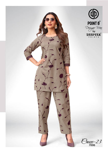 Craze 23 Vol 7 Point 8 Deeptex Prints Cotton Co Ord Set Wholesaler Gujarat