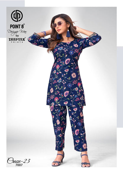 Craze 23 Vol 7 Point 8 Deeptex Prints Cotton Co Ord Set Wholesaler Gujarat