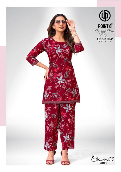 Craze 23 Vol 7 Point 8 Deeptex Prints Cotton Co Ord Set Wholesaler Gujarat