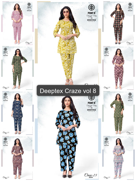 Craze 23 Vol 8 Point 8 Deeptex Prints Cotton Co Ord Set Wholesaler Gujarat