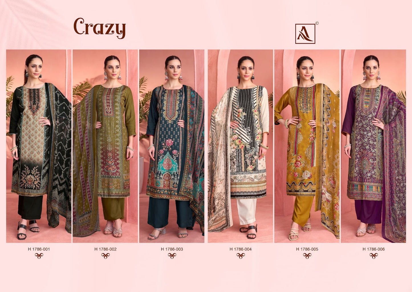 Crazy Alok Viscose Muslin Karachi Salwar Suits Wholesaler