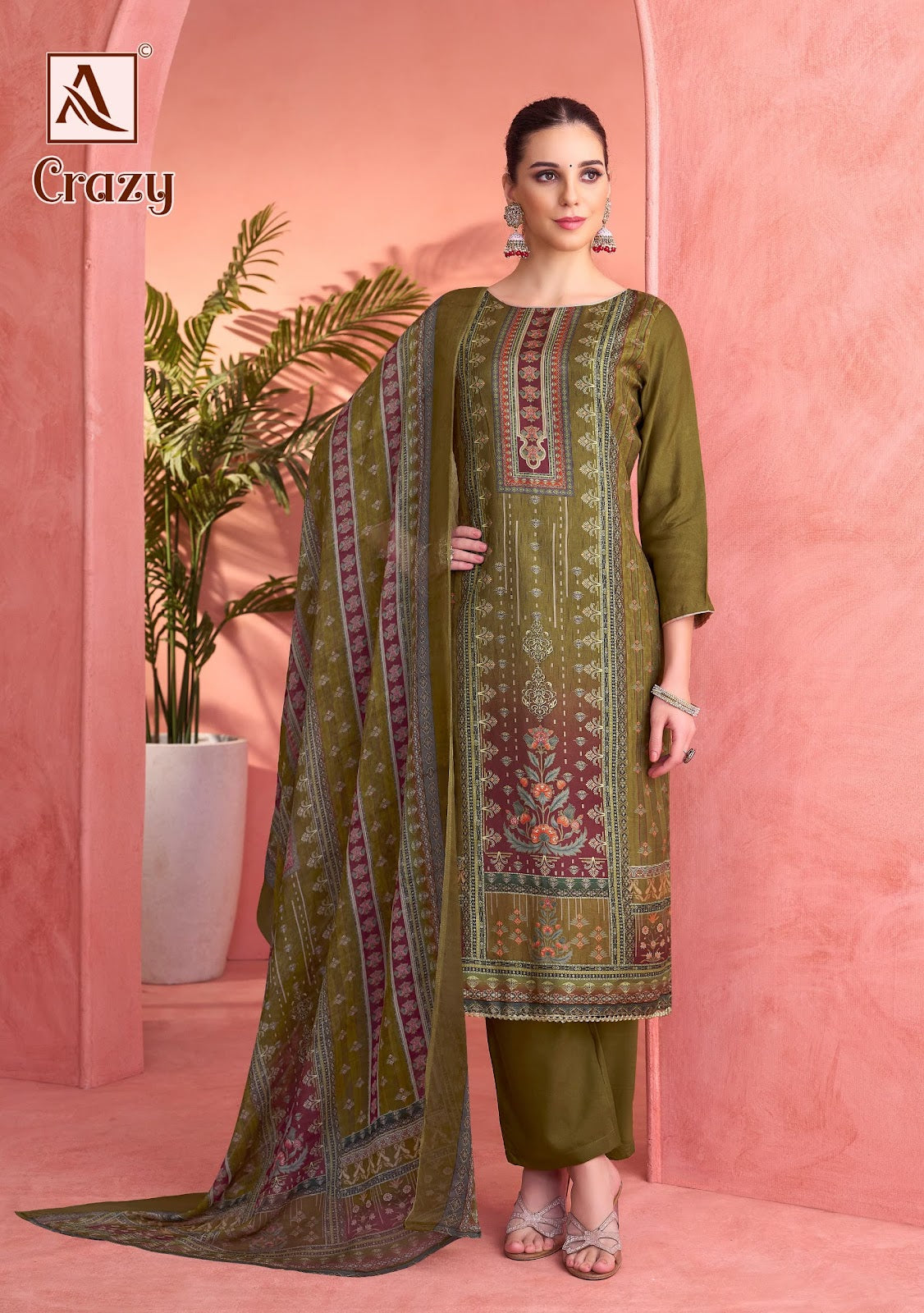 Crazy Alok Viscose Muslin Karachi Salwar Suits Wholesaler