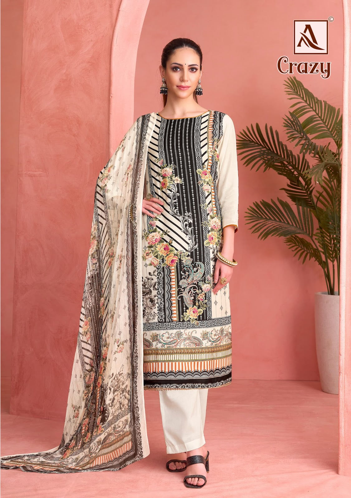 Crazy Alok Viscose Muslin Karachi Salwar Suits Wholesaler