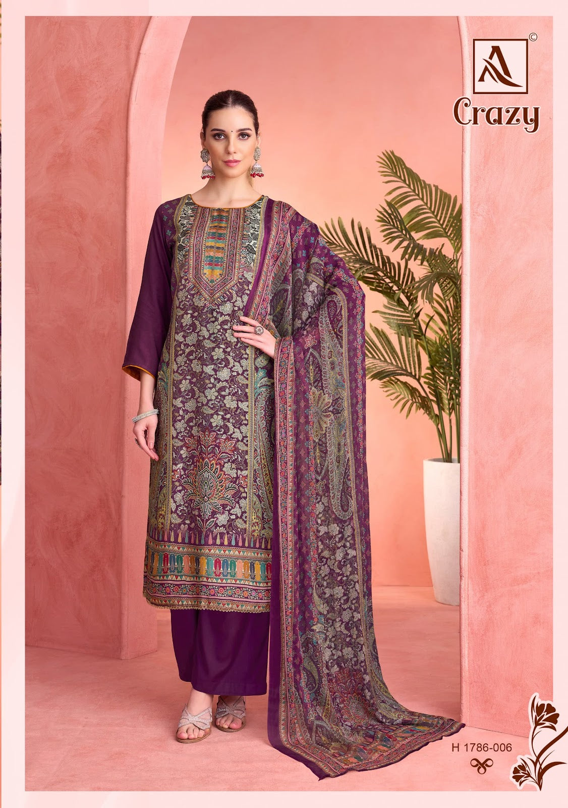 Crazy Alok Viscose Muslin Karachi Salwar Suits Wholesaler