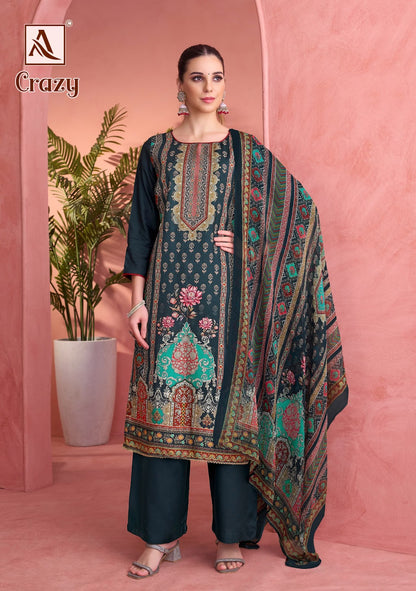Crazy Alok Viscose Muslin Karachi Salwar Suits Wholesaler