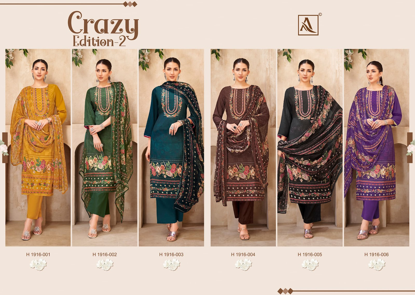 Crazy Edition 2 Alok Viscose Muslin Karachi Salwar Suits Exporter India