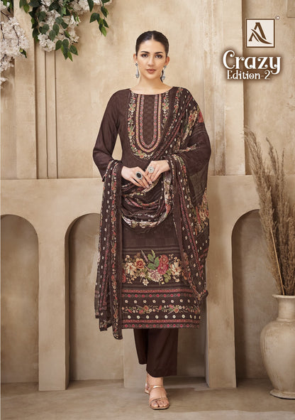 Crazy Edition 2 Alok Viscose Muslin Karachi Salwar Suits Exporter India