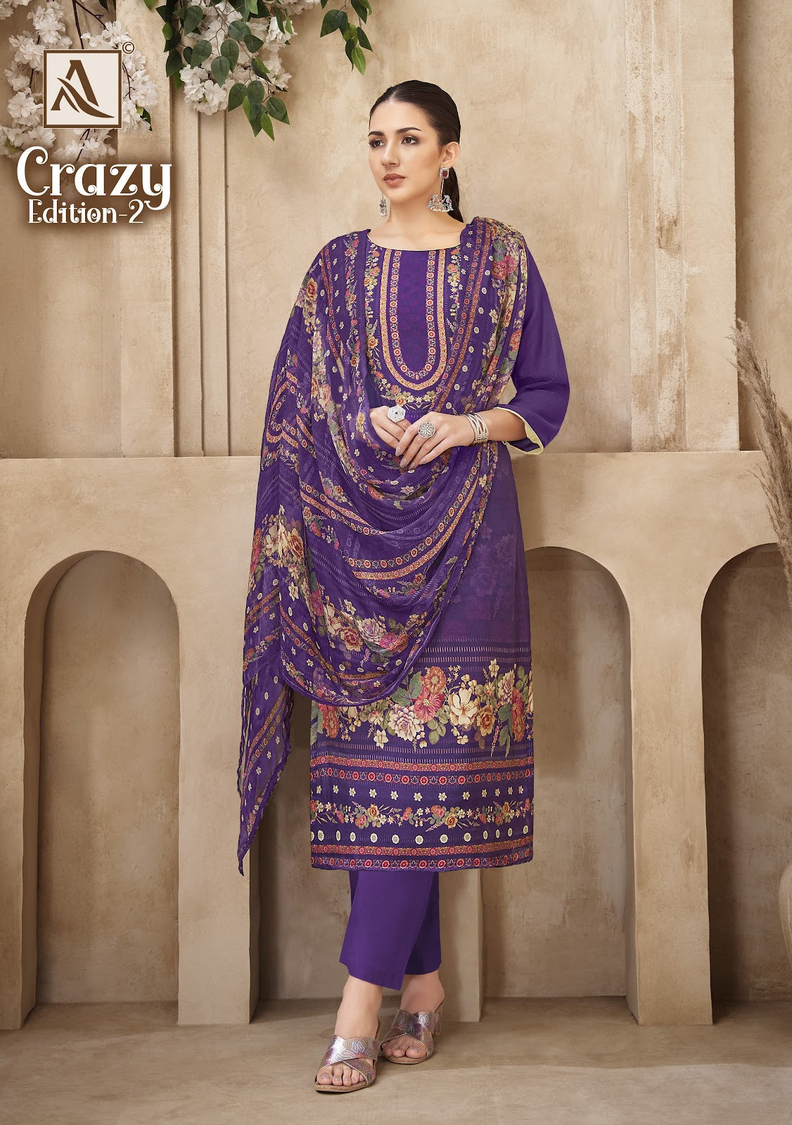 Crazy Edition 2 Alok Viscose Muslin Karachi Salwar Suits Exporter India