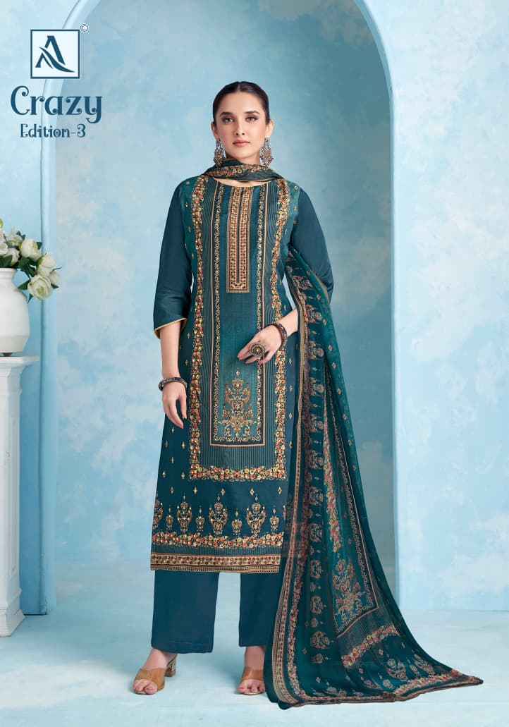 Crazy Edition 3 Alok Viscose Muslin Karachi Salwar Suits Exporter Gujarat