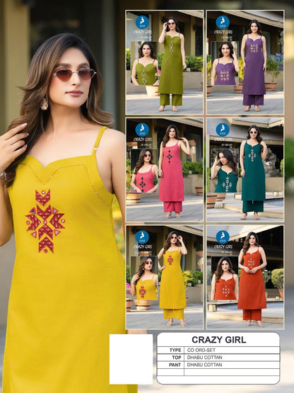 Crazy Girl Kaya Cotton Co Ord Set Exporter Ahmedabad