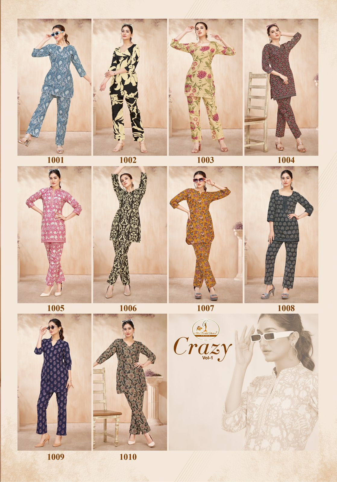 Crazy Vol 1 Miss World Choice Cotton Co Ord Set Wholesaler Ahmedabad