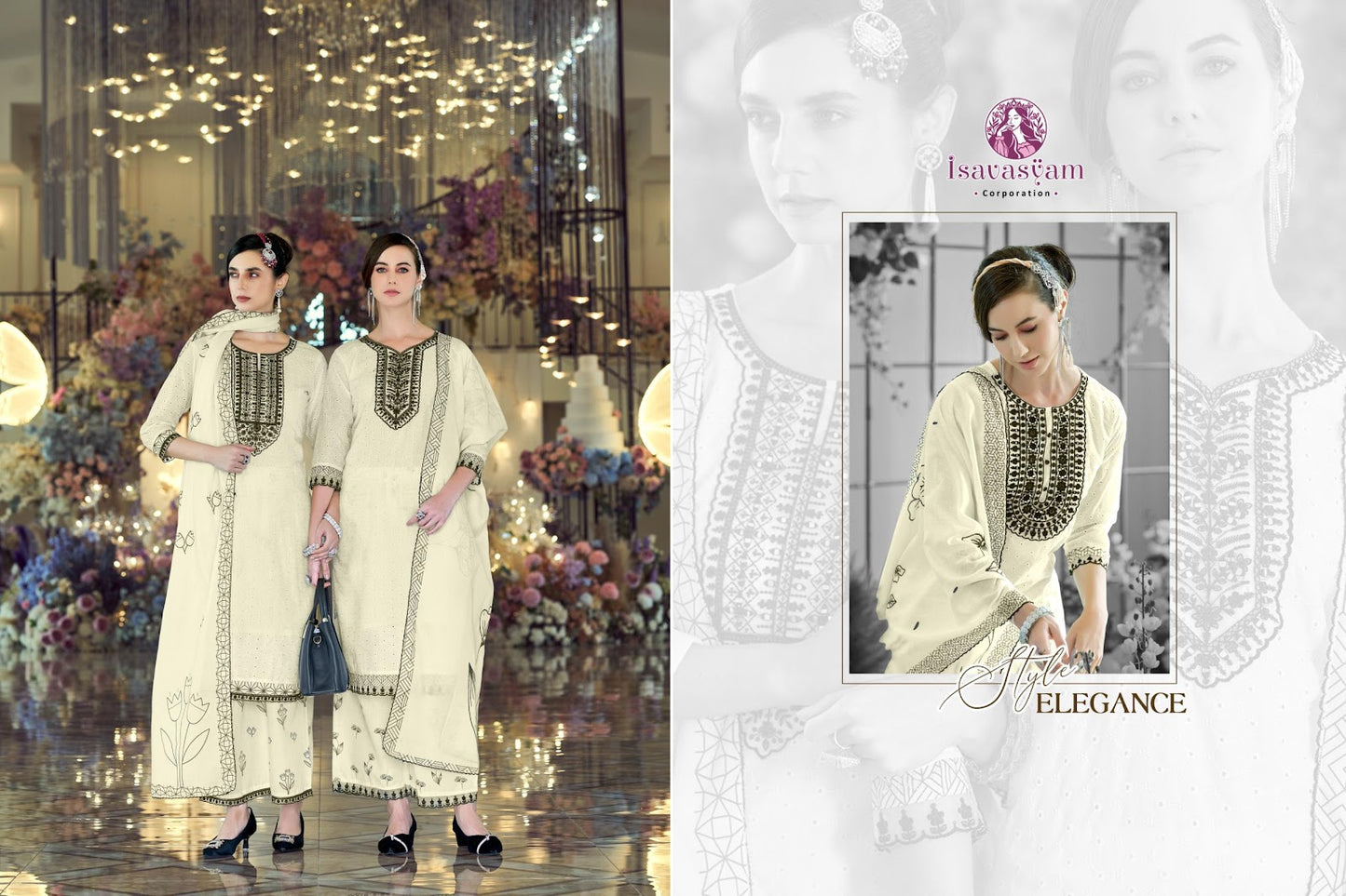 Cream Kashish Isavasyam Cotton Readymade Plazzo Style Suits Supplier Gujarat