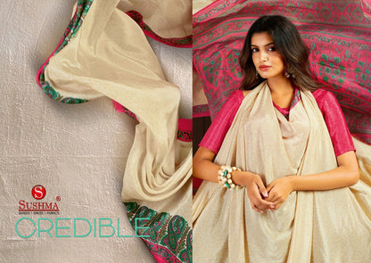 Credible Sushma Crape Printed Sarees Supplier Gujarat