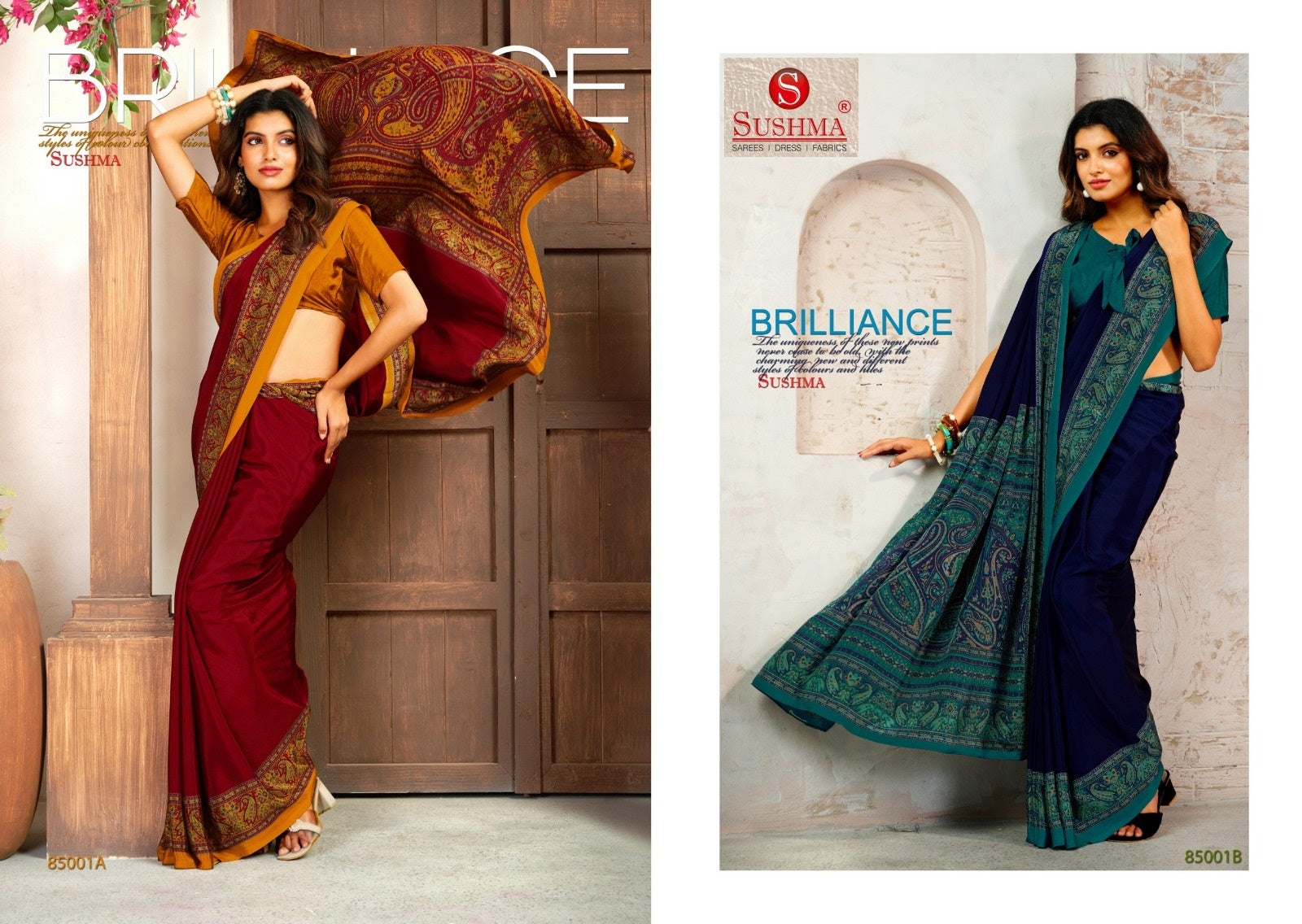 Credible Sushma Crape Printed Sarees Supplier Gujarat