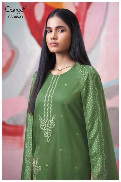Cressa S5045 Ganga Cotton Satin Plazzo Style Suits Wholesale Rate
