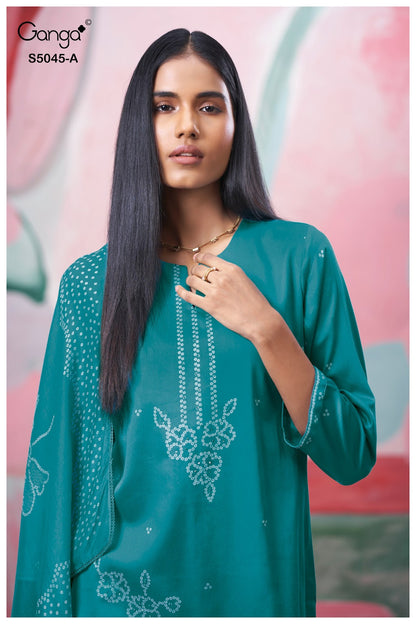Cressa S5045 Ganga Cotton Satin Plazzo Style Suits Wholesale Rate