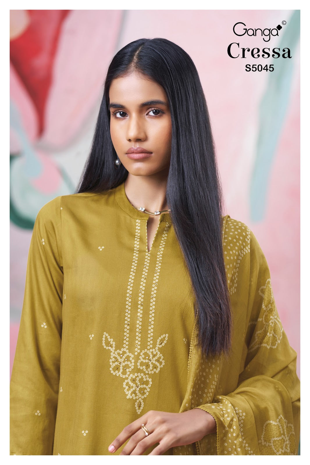 Cressa S5045 Ganga Cotton Satin Plazzo Style Suits Wholesale Rate