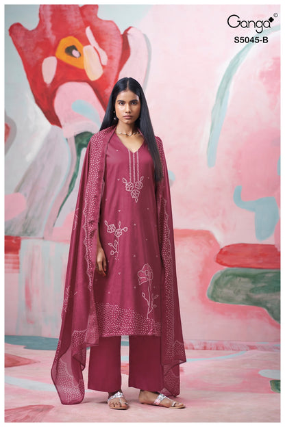 Cressa S5045 Ganga Cotton Satin Plazzo Style Suits Wholesale Rate
