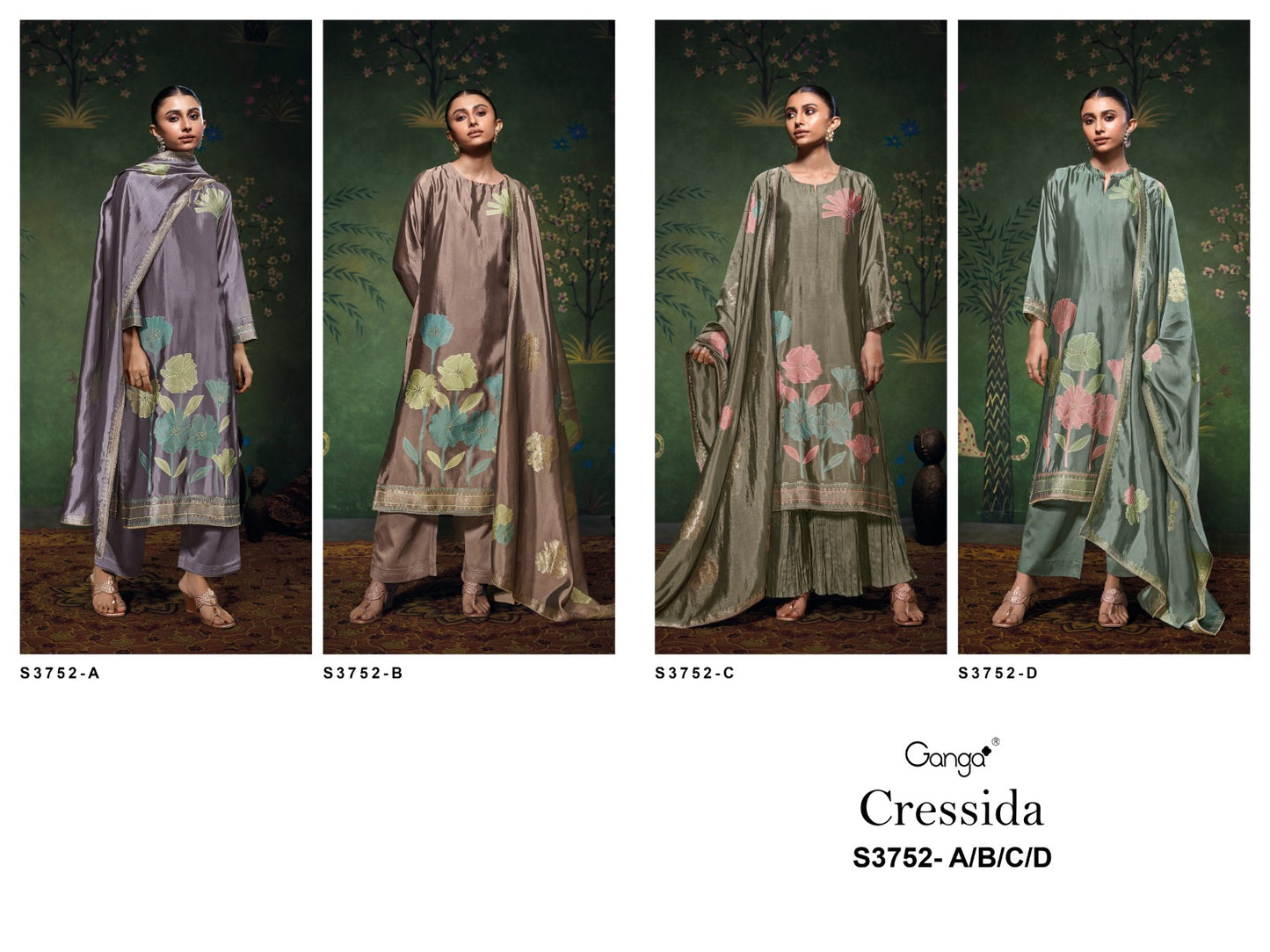 Cressida 3752 Ganga Premium Viscose Plazzo Style Suits Wholesaler