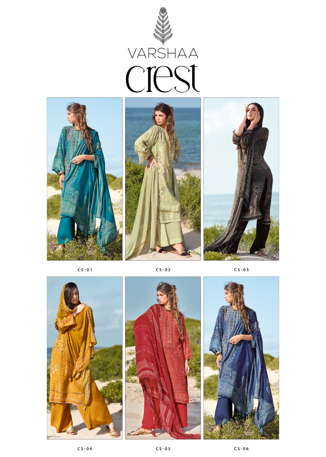 Crest Varsha Fashions Crepe Pant Style Suits Manufacturer India
