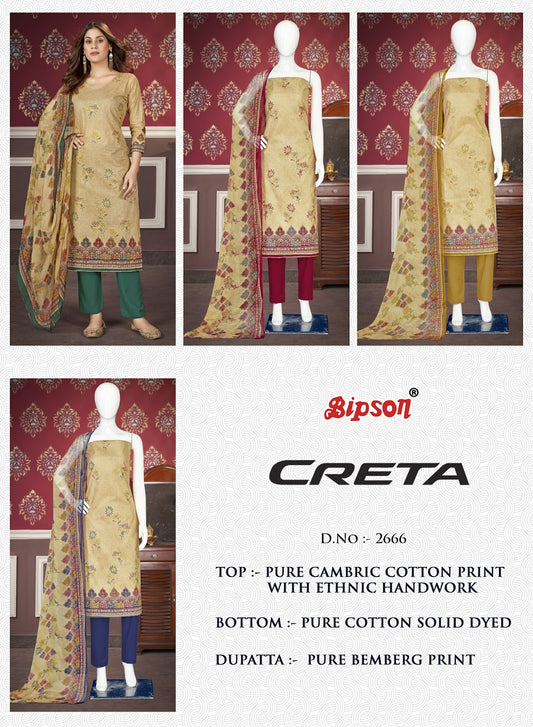 Creta 2666 Bipson Prints Cambric Cotton Pant Style Suits Manufacturer Gujarat