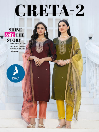 Creta 2 Kaya Readymade Pant Style Suits Supplier