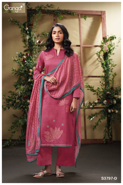 Creta 3797 Ganga Premium Cotton Plazzo Style Suits Manufacturer Ahmedabad