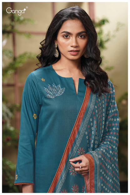 Creta 3797 Ganga Premium Cotton Plazzo Style Suits Manufacturer Ahmedabad
