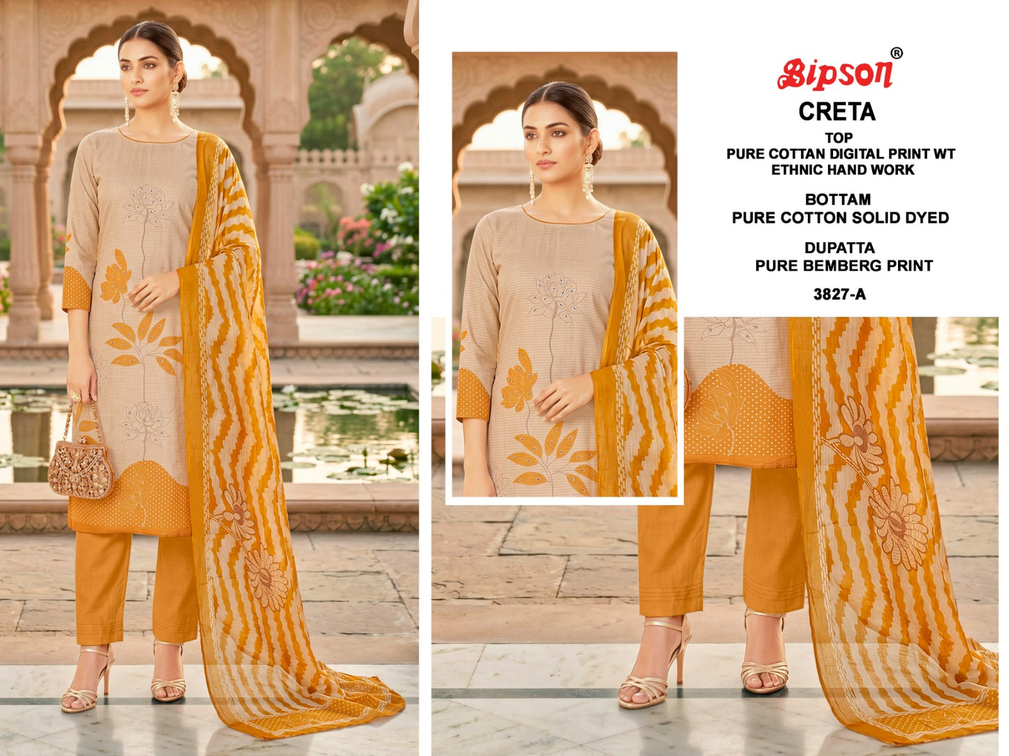 Creta 3827-3779 Bipson Prints Cotton Pant Style Suits Wholesale Price