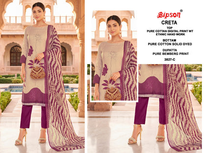 Creta 3827-3779 Bipson Prints Cotton Pant Style Suits Wholesale Price