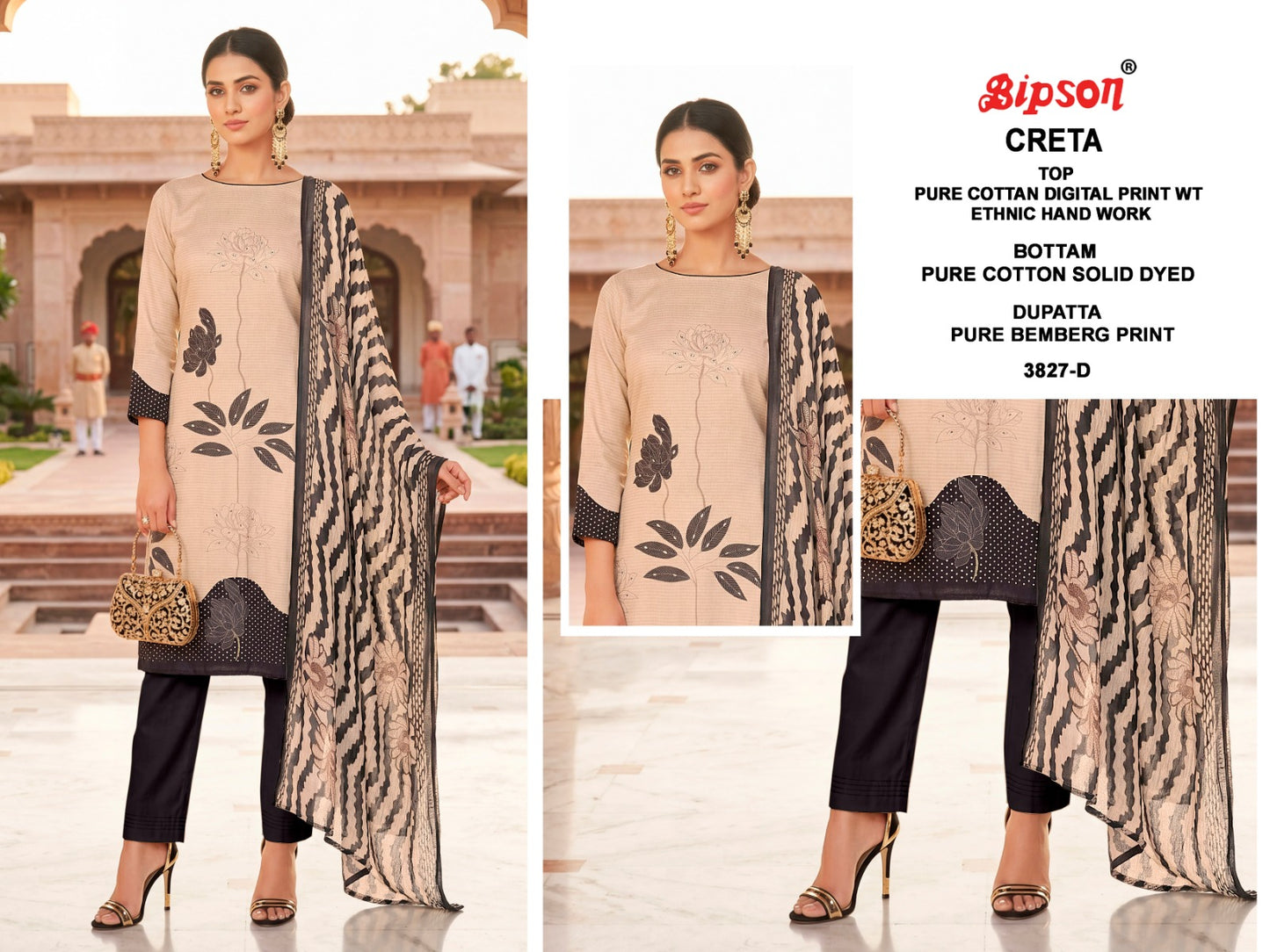 Creta 3827-3779 Bipson Prints Cotton Pant Style Suits Wholesale Price
