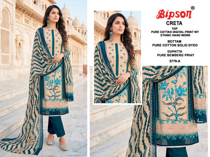 Creta 3827-3779 Bipson Prints Cotton Pant Style Suits Wholesale Price