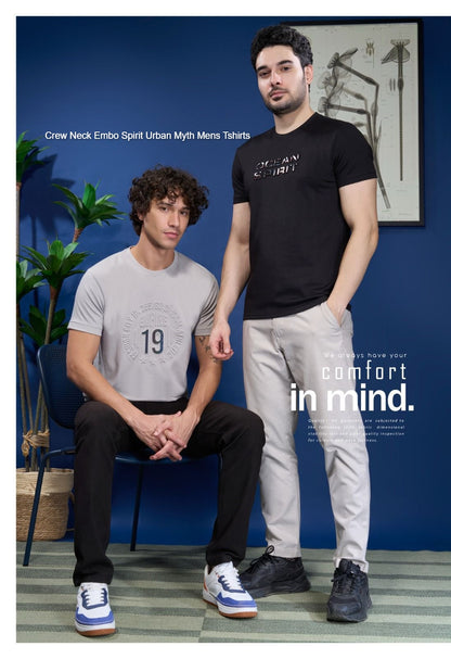 Crew Neck Embo Spirit Urban Myth Lycra Mens Tshirts Wholesale