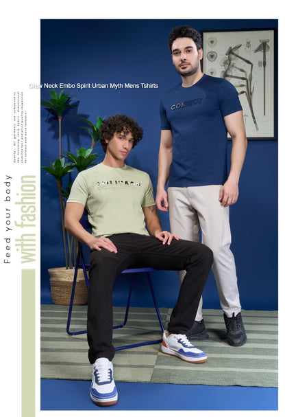 Crew Neck Embo Spirit Urban Myth Lycra Mens Tshirts Wholesale