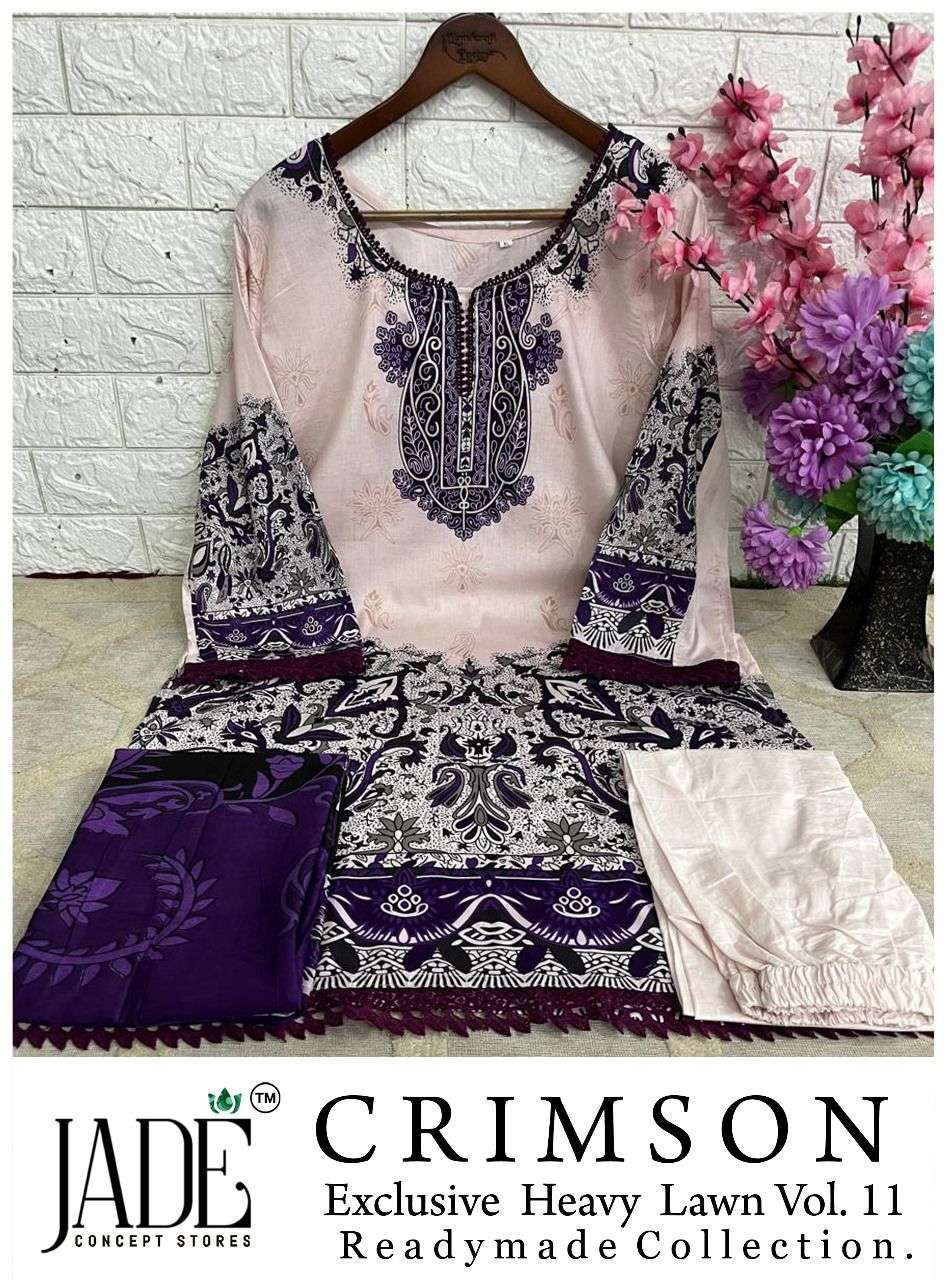 Crimson Exclusive Heavy Lawn Vol 11 Jade Heavy Lawn Karachi Readymade Suits Wholesale Price