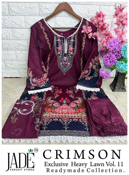 Crimson Exclusive Heavy Lawn Vol 11 Jade Heavy Lawn Karachi Readymade Suits Wholesale Price