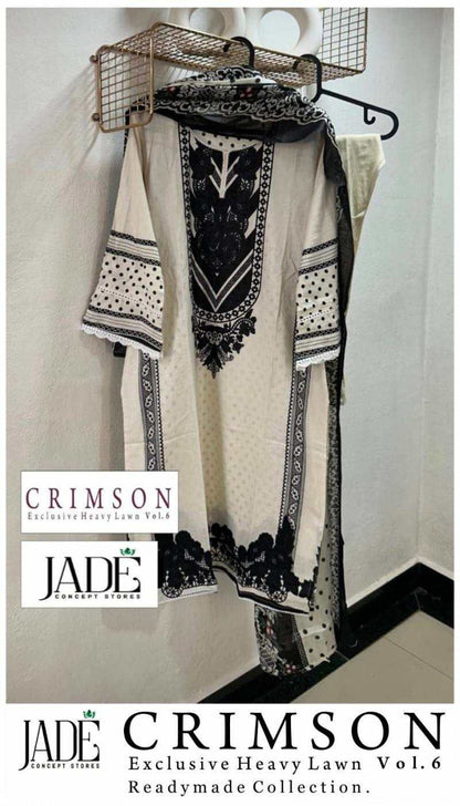 Crimson Exclusive Heavy Lawn Vol 6 Jade Karachi Readymade Suits Manufacturer Ahmedabad