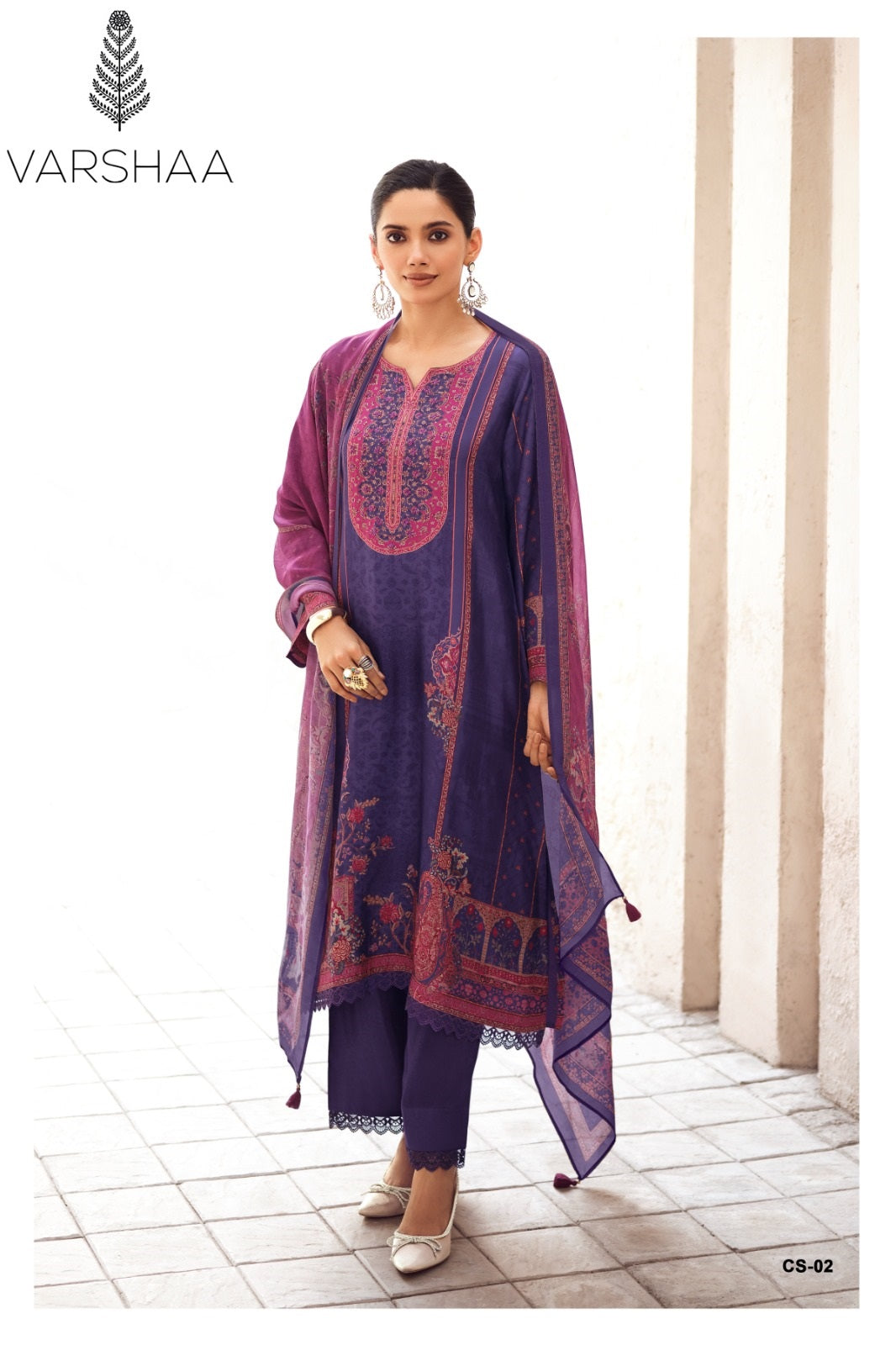 Crimson Varshaa Viscose Silk Pant Style Suits Wholesaler India