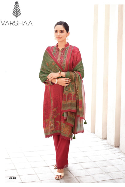 Crimson Varshaa Viscose Silk Pant Style Suits Wholesaler India