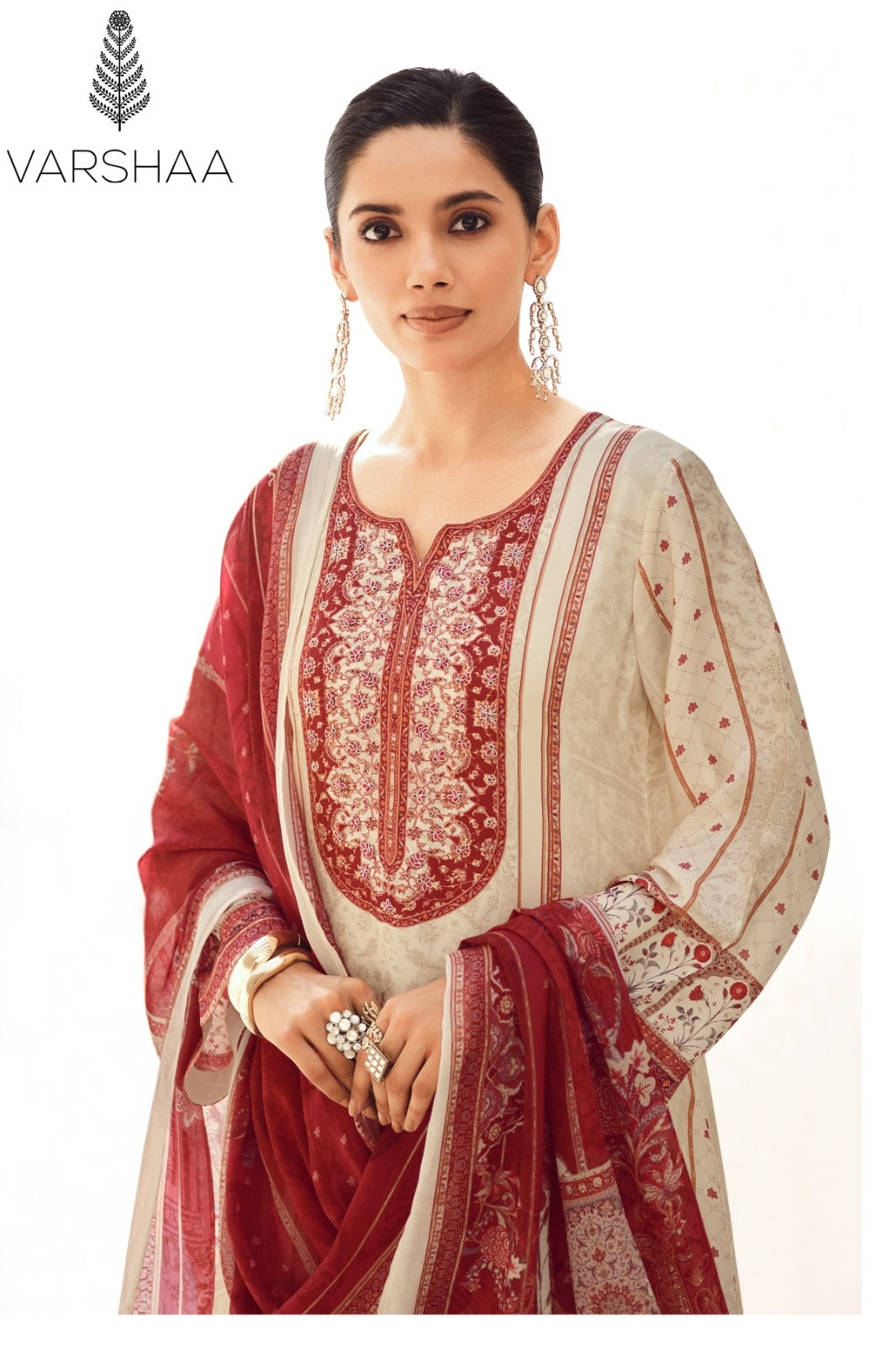 Crimson Varshaa Viscose Silk Pant Style Suits Wholesaler India