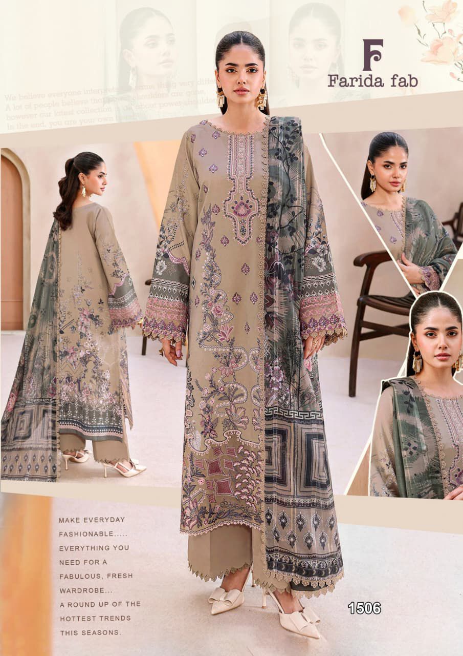 Crimson Vol 15 Farida Fab Lawn Cotton Karachi Salwar Suits Wholesaler India