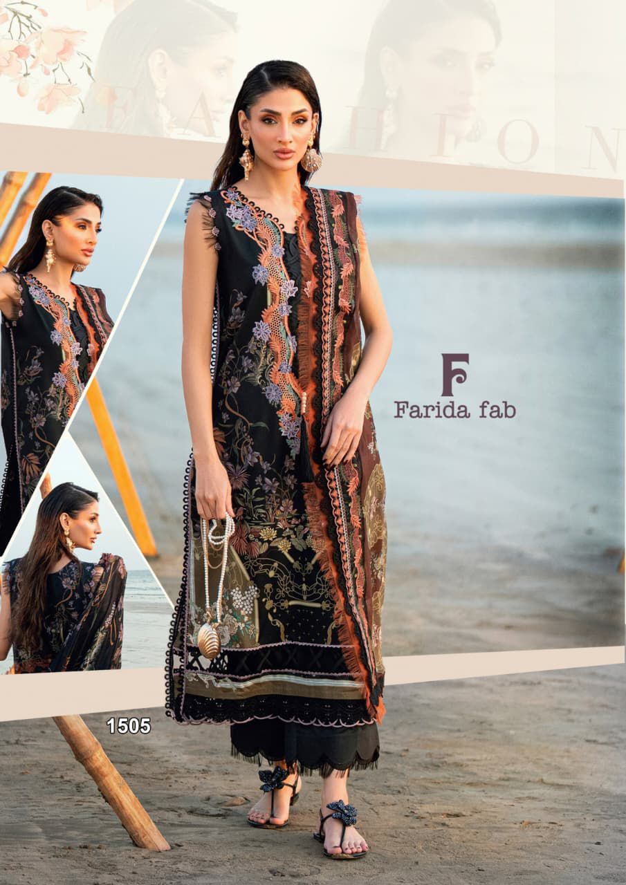 Crimson Vol 15 Farida Fab Lawn Cotton Karachi Salwar Suits Wholesaler India