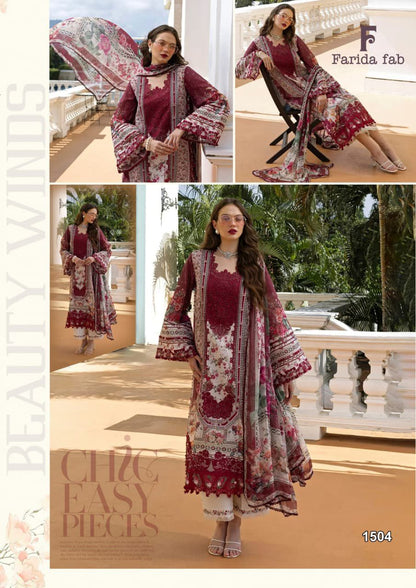 Crimson Vol 15 Farida Fab Lawn Cotton Karachi Salwar Suits Wholesaler India