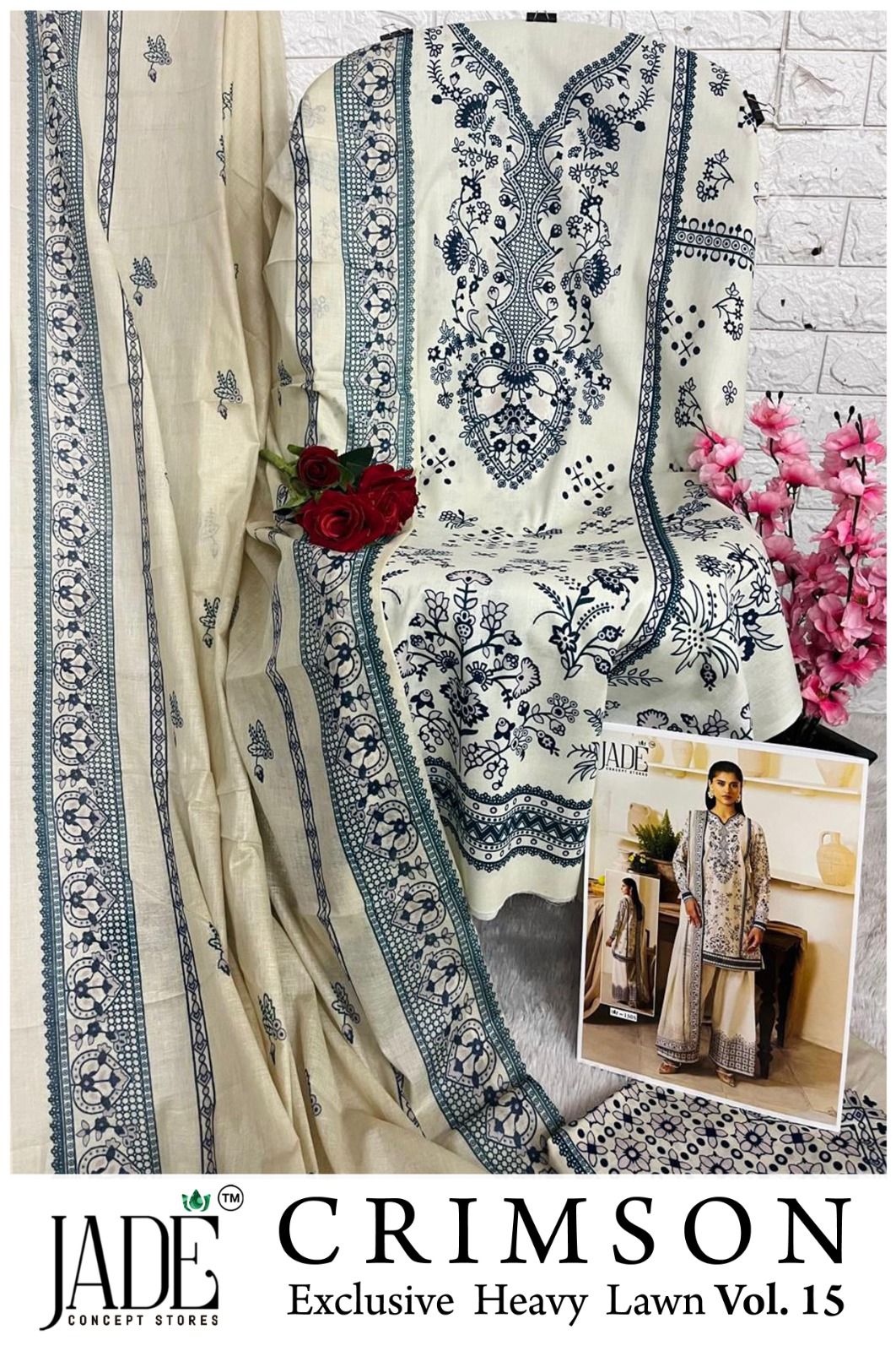 Crimson Vol 15 Jade Karachi Salwar Suits Supplier India
