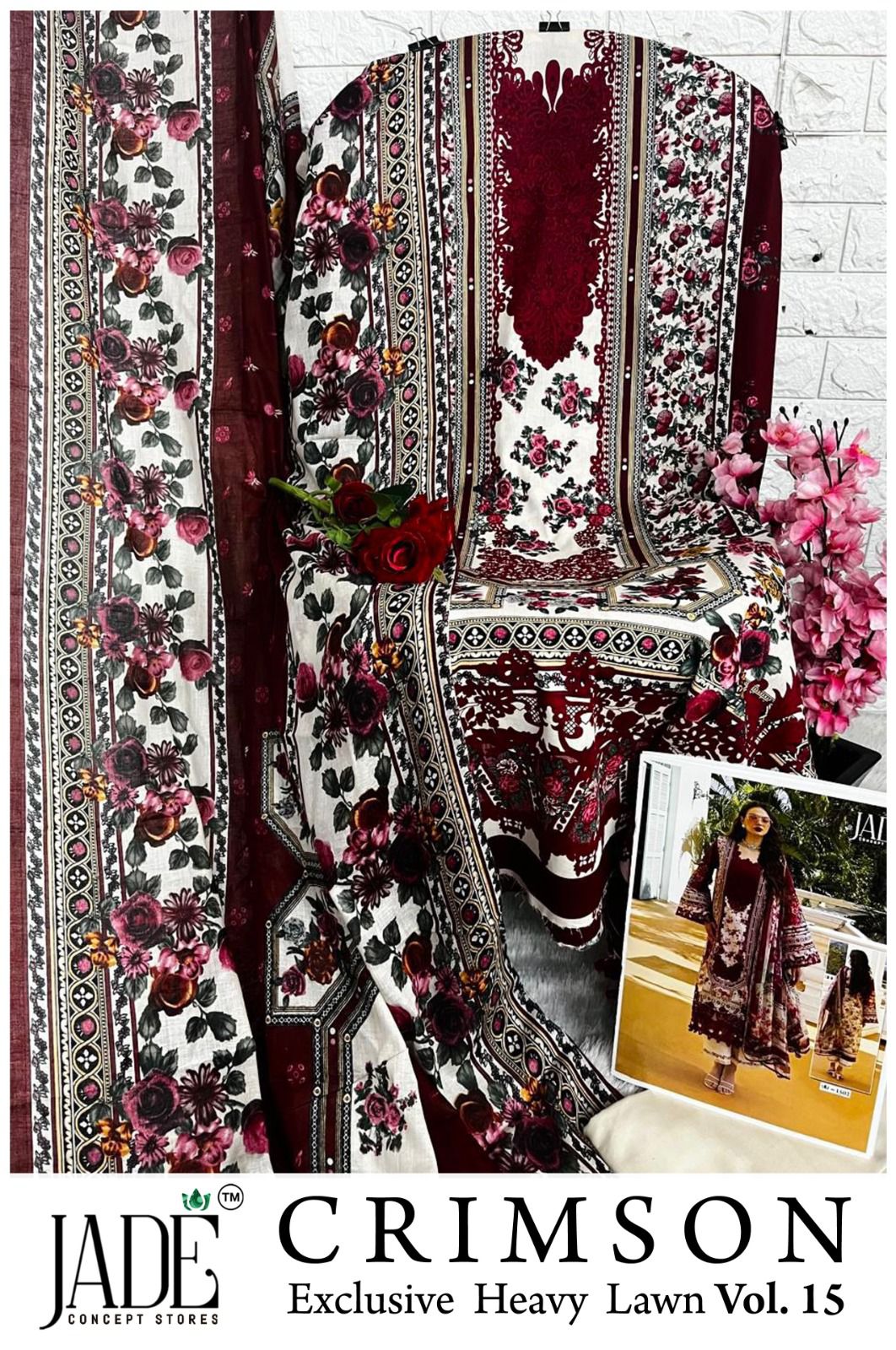 Crimson Vol 15 Jade Karachi Salwar Suits Supplier India