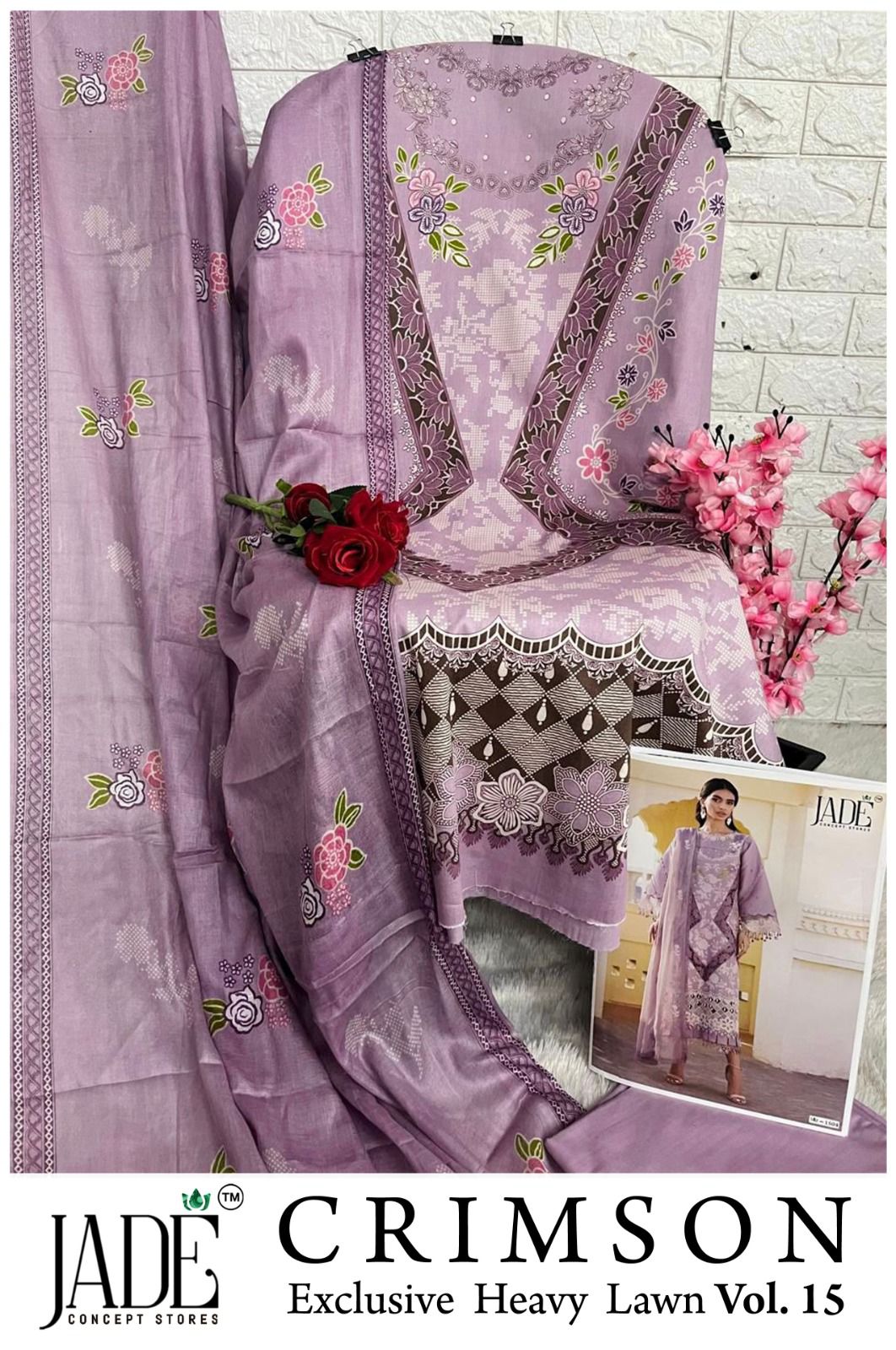 Crimson Vol 15 Jade Karachi Salwar Suits Supplier India